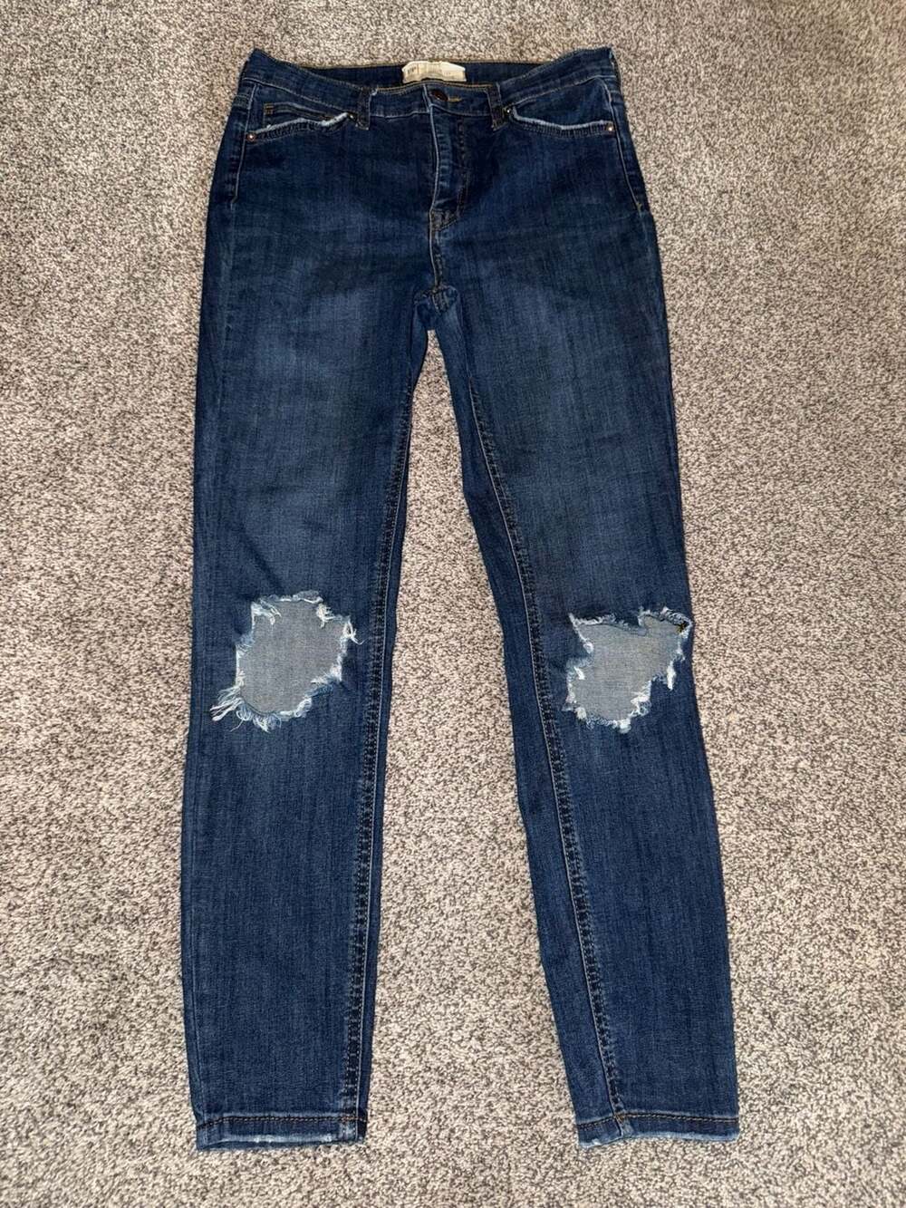 Free People Busted Knee Skinny Jeans Dark Wash Size 28